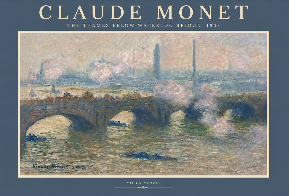 Monet The Thames Below Waterloo Bridge, 1903 No5 - Poszter