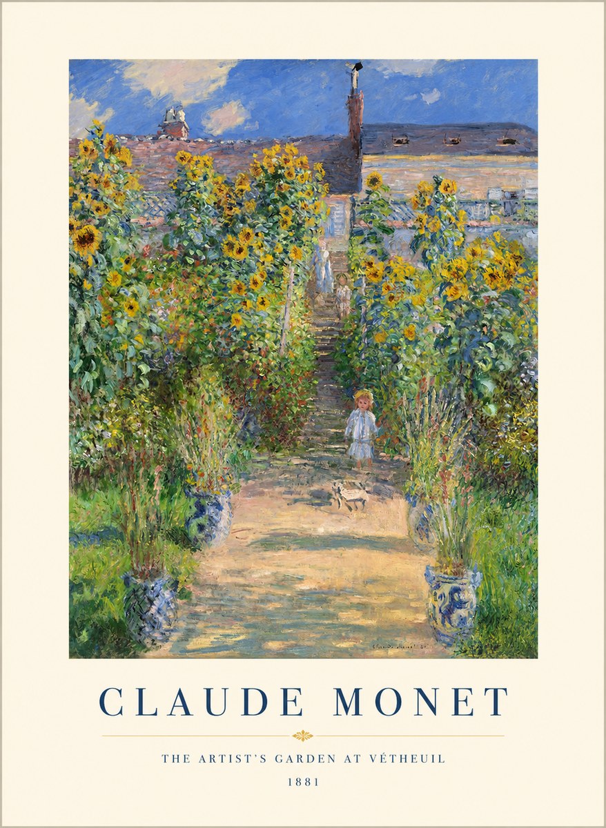 Monet The Artist's Garden at Vétheuil I No1 - Poszter