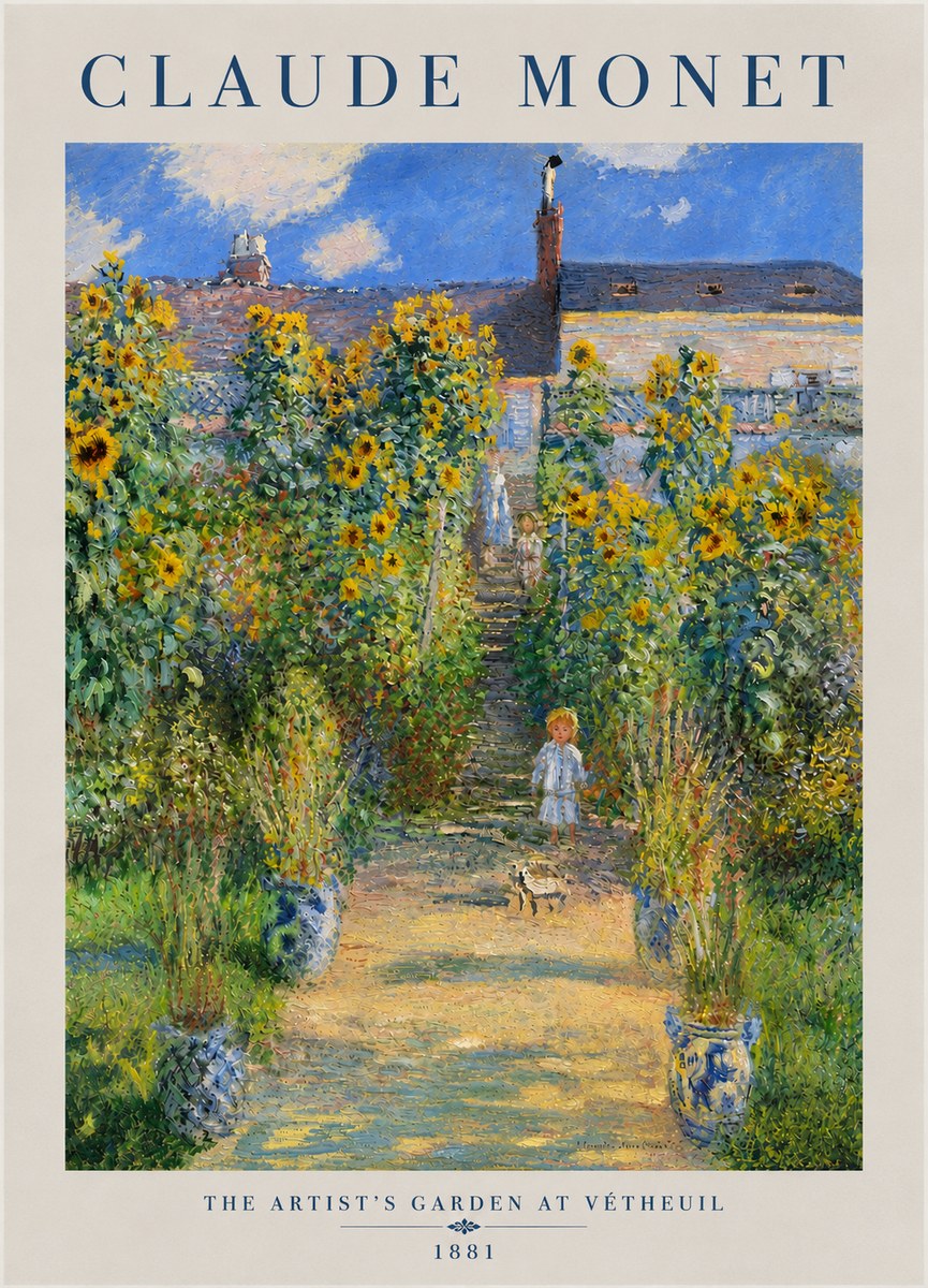 Monet The Artist's Garden at Vétheuil I No4 - Poszter