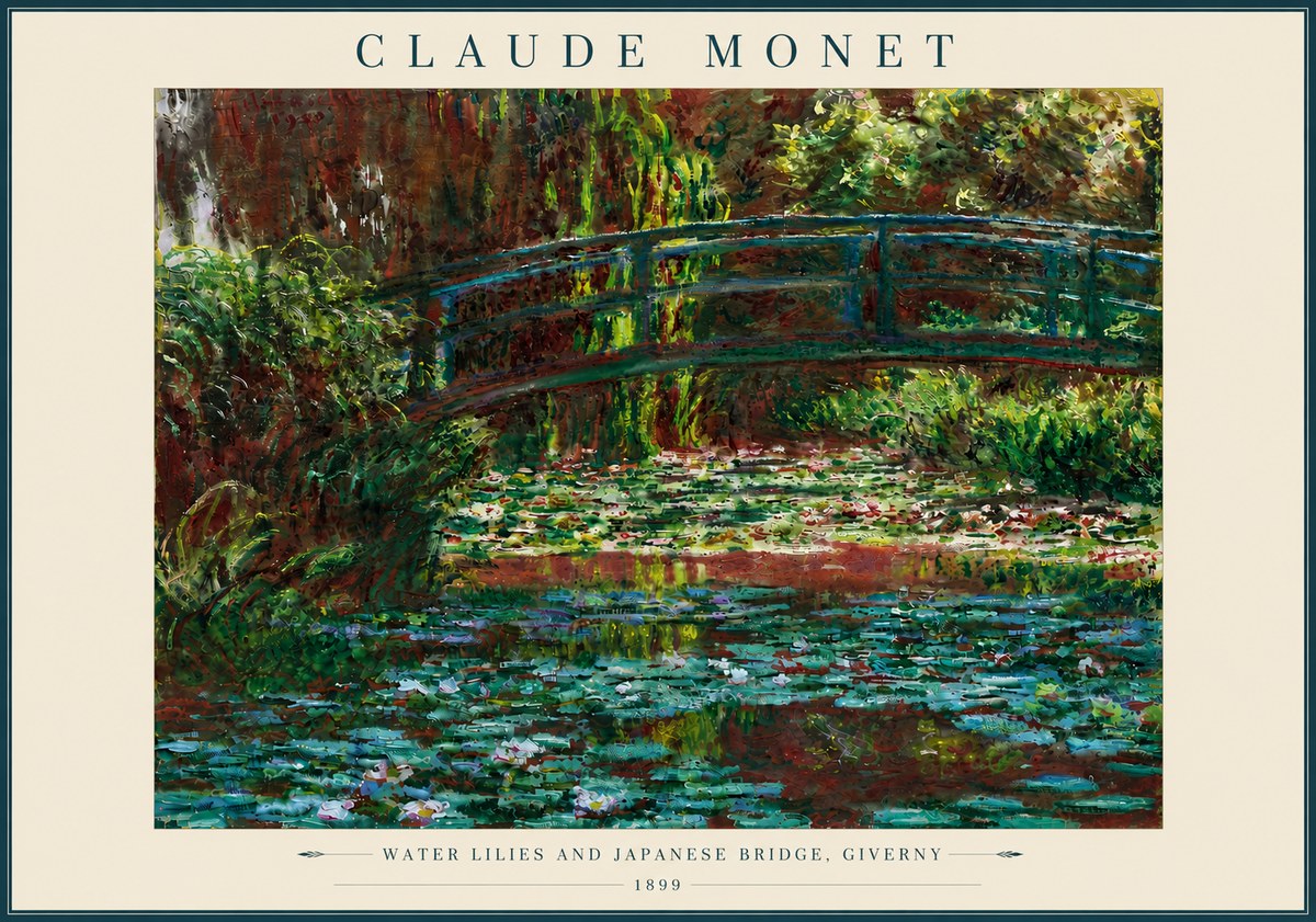 Monet Water Lilies and Japanese Bridge, Giverny No6 - Poszter