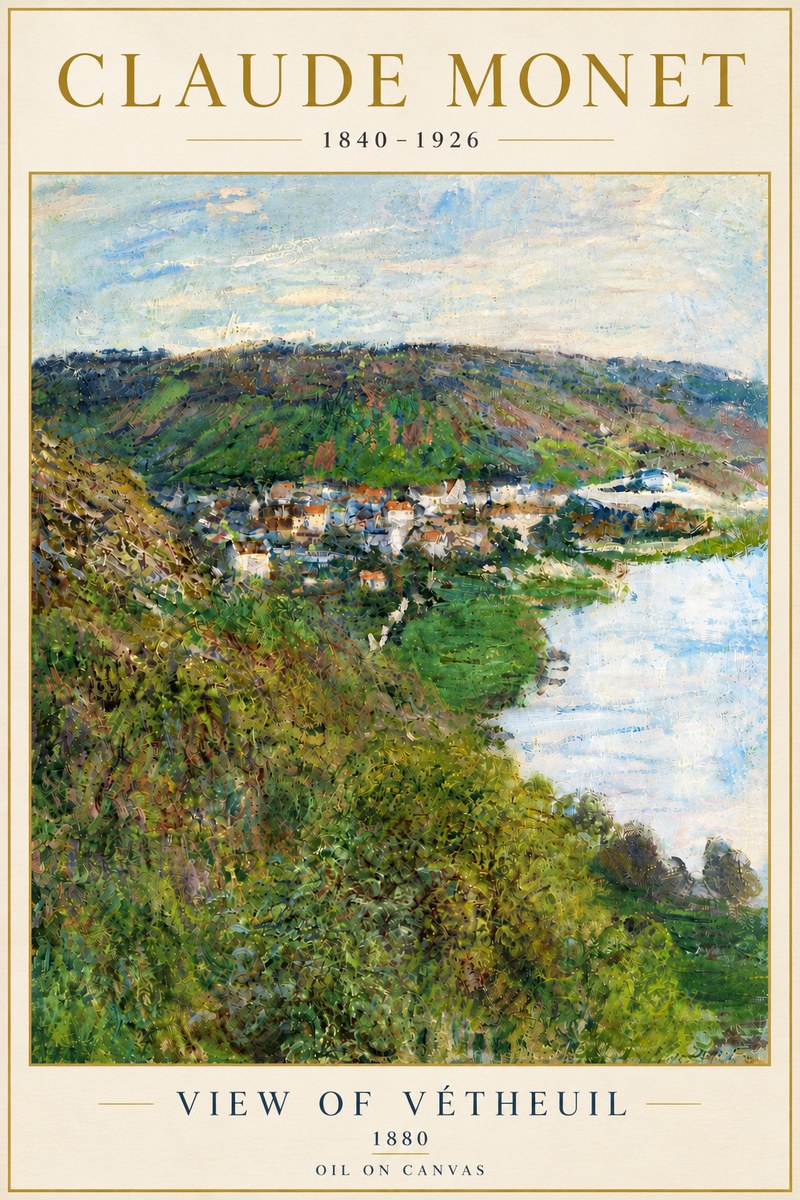 Monet View of Vétheuil II No6 - Poszter