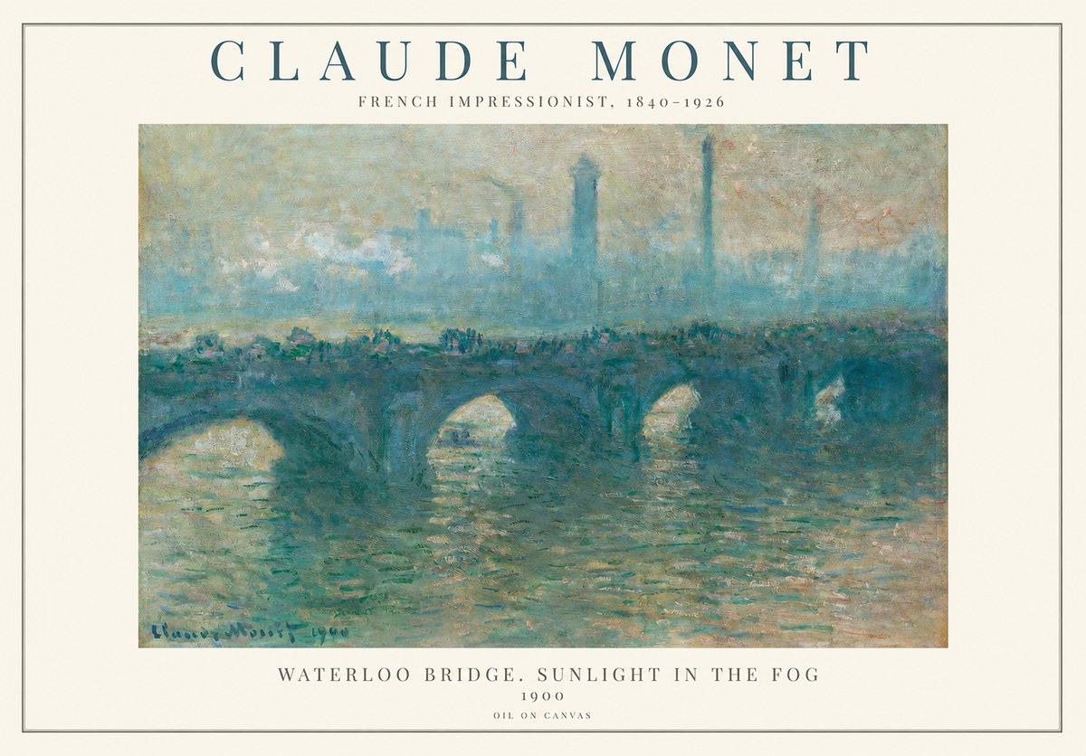 Monet Waterloo Bridge. Sunlight in the Fog No1 - Poszter