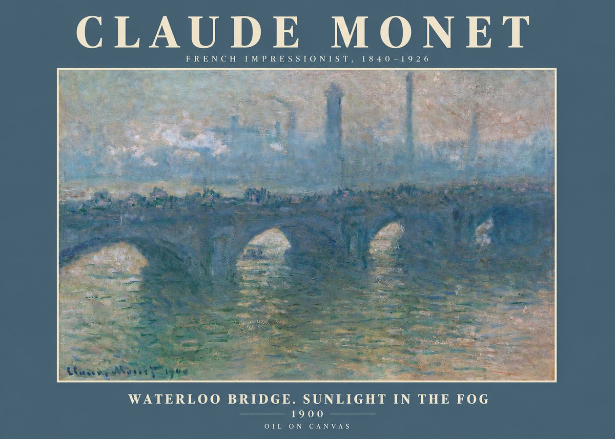 Monet Waterloo Bridge. Sunlight in the Fog No2 - Poszter