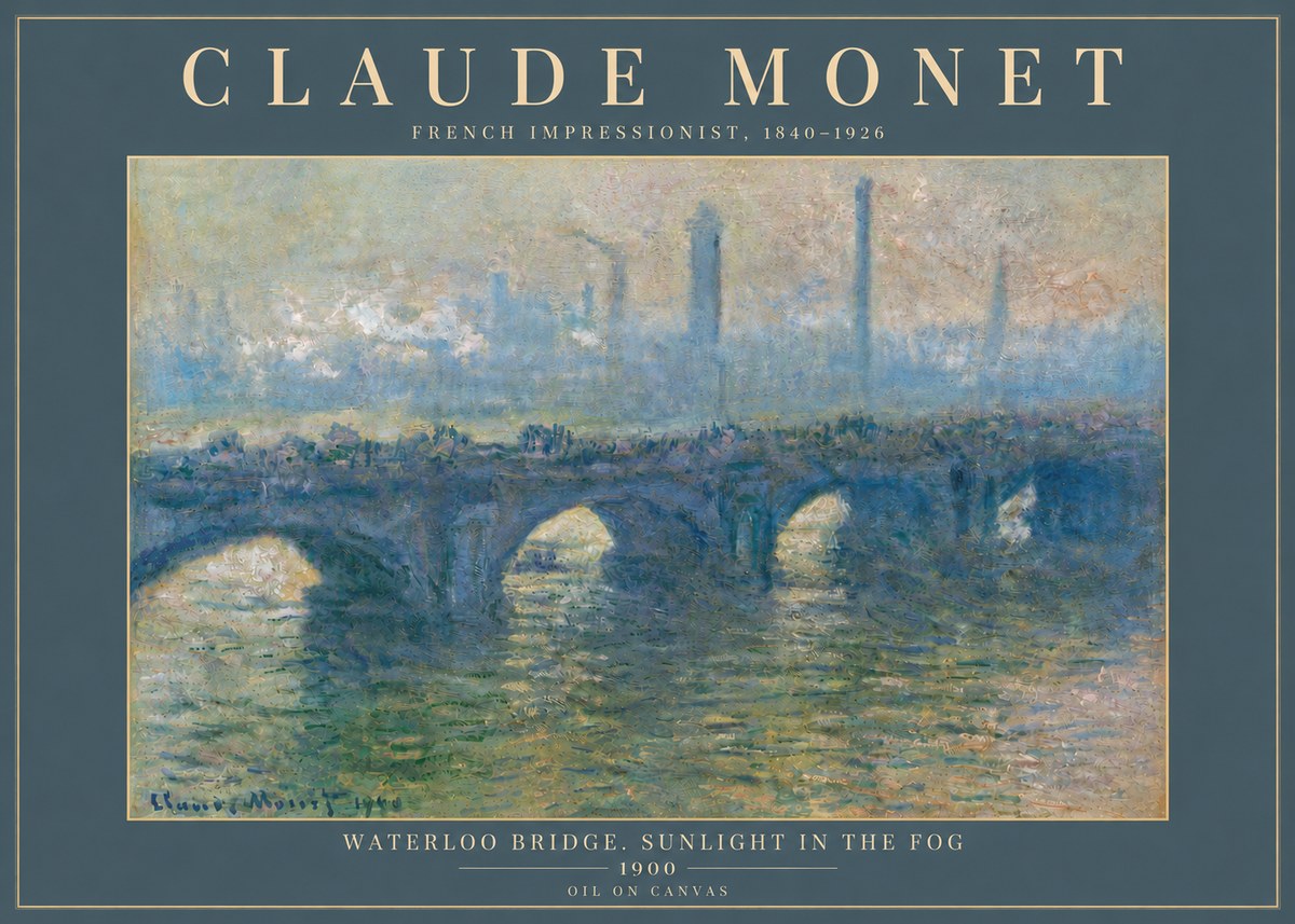 Monet Waterloo Bridge. Sunlight in the Fog No6 - Poszter