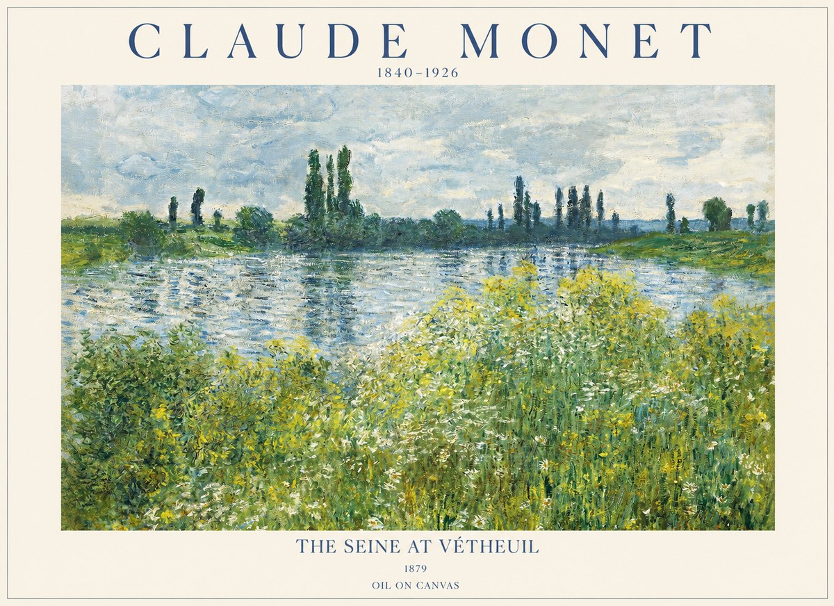 Monet The Seine at Vétheuil No1 - Poszter