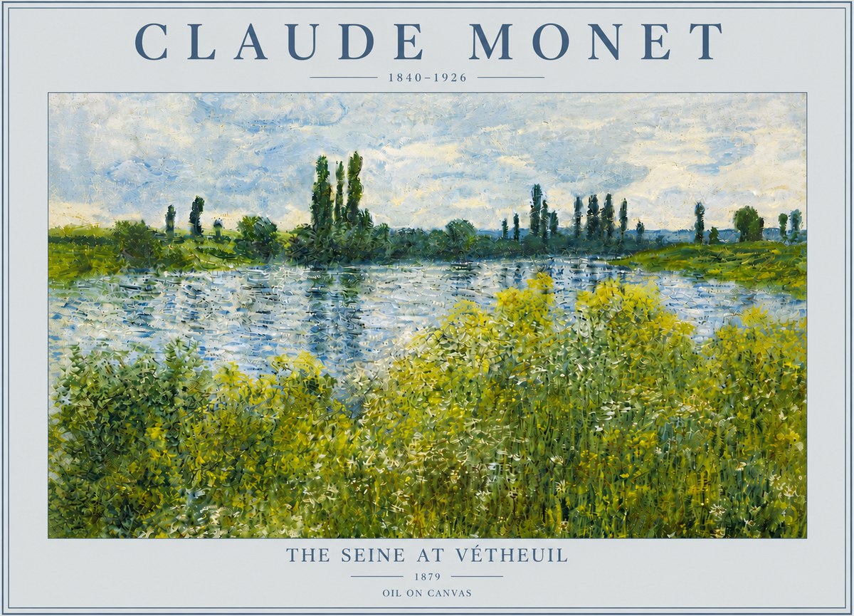 Monet The Seine at Vétheuil No5 - Poszter