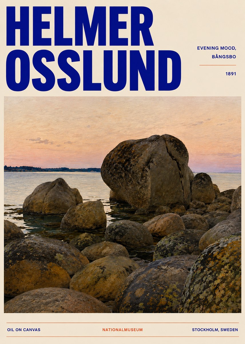 Helmer Osslund Evening Mood, Bångsbo - 1891 No5 - Poszter