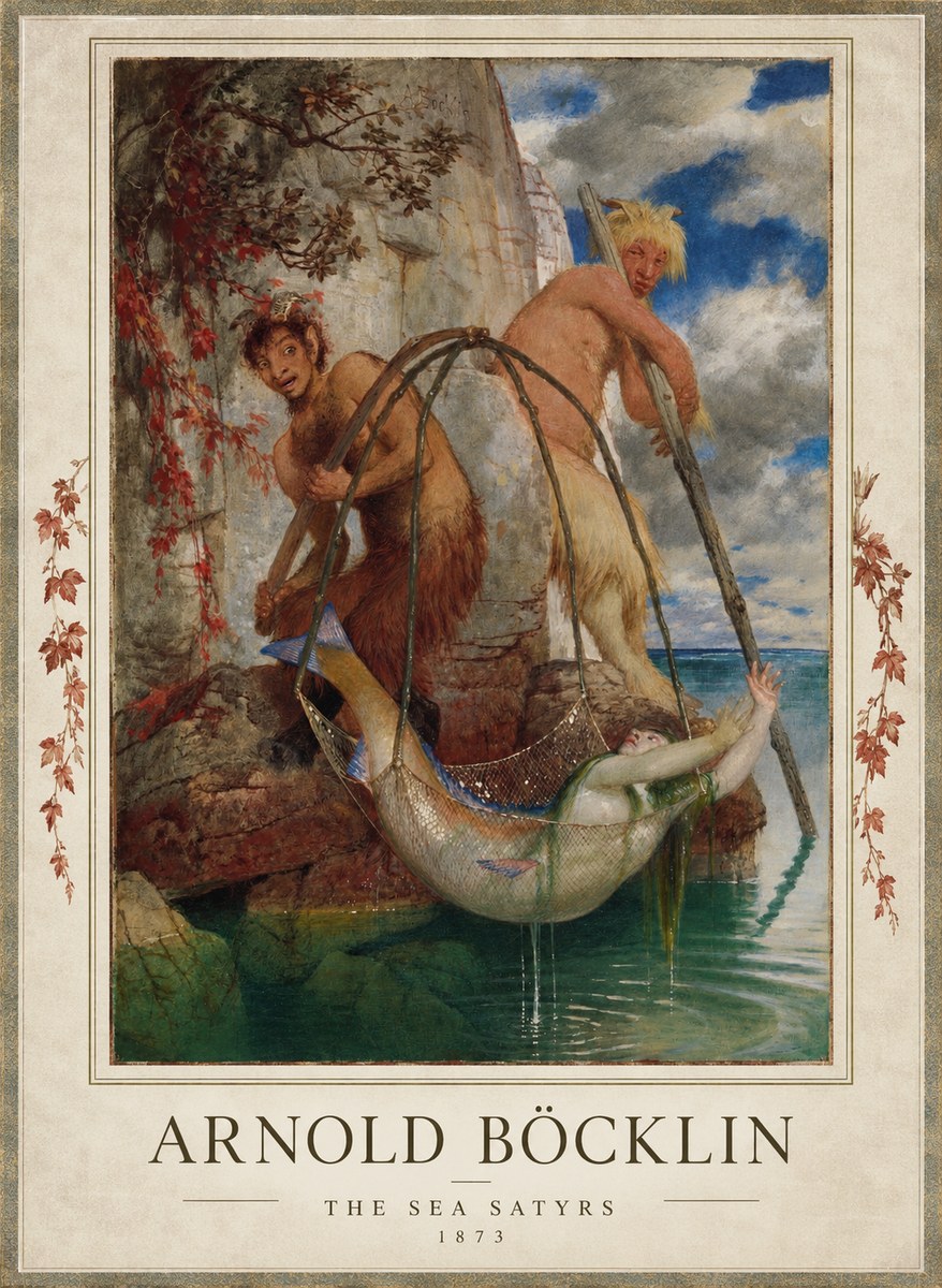 Arnold Böcklin Zwei Fischende Pane No5 - Poszter