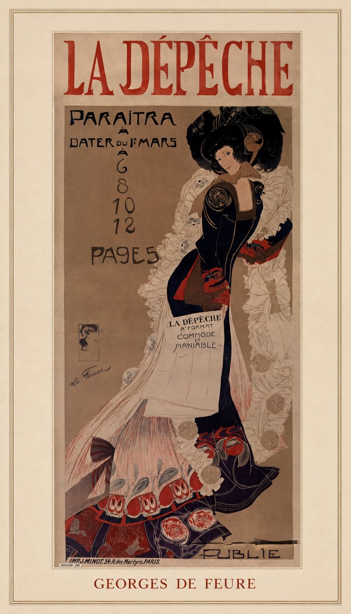 Georges de Feure La Dépêche - Han D'islande No3 - Poszter