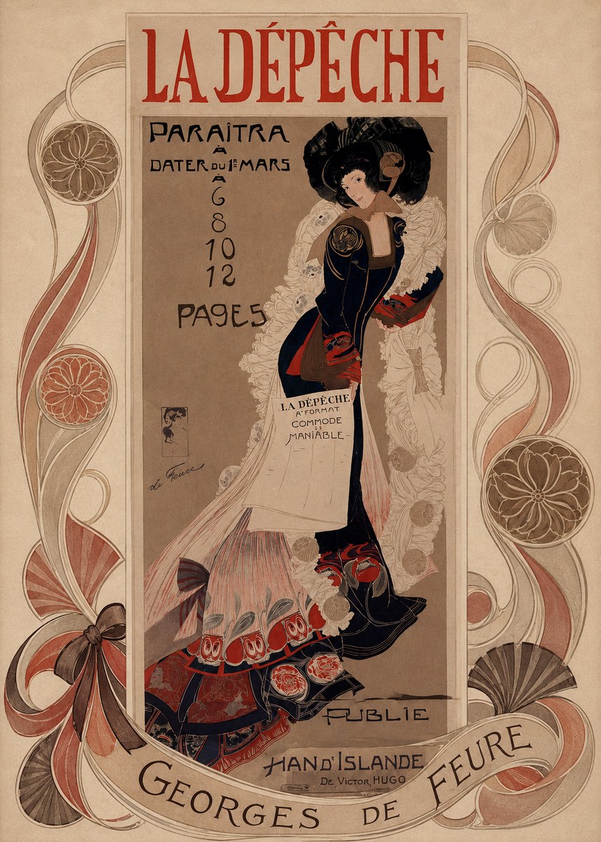 Georges de Feure La Dépêche - Han D'islande No6 - Poszter