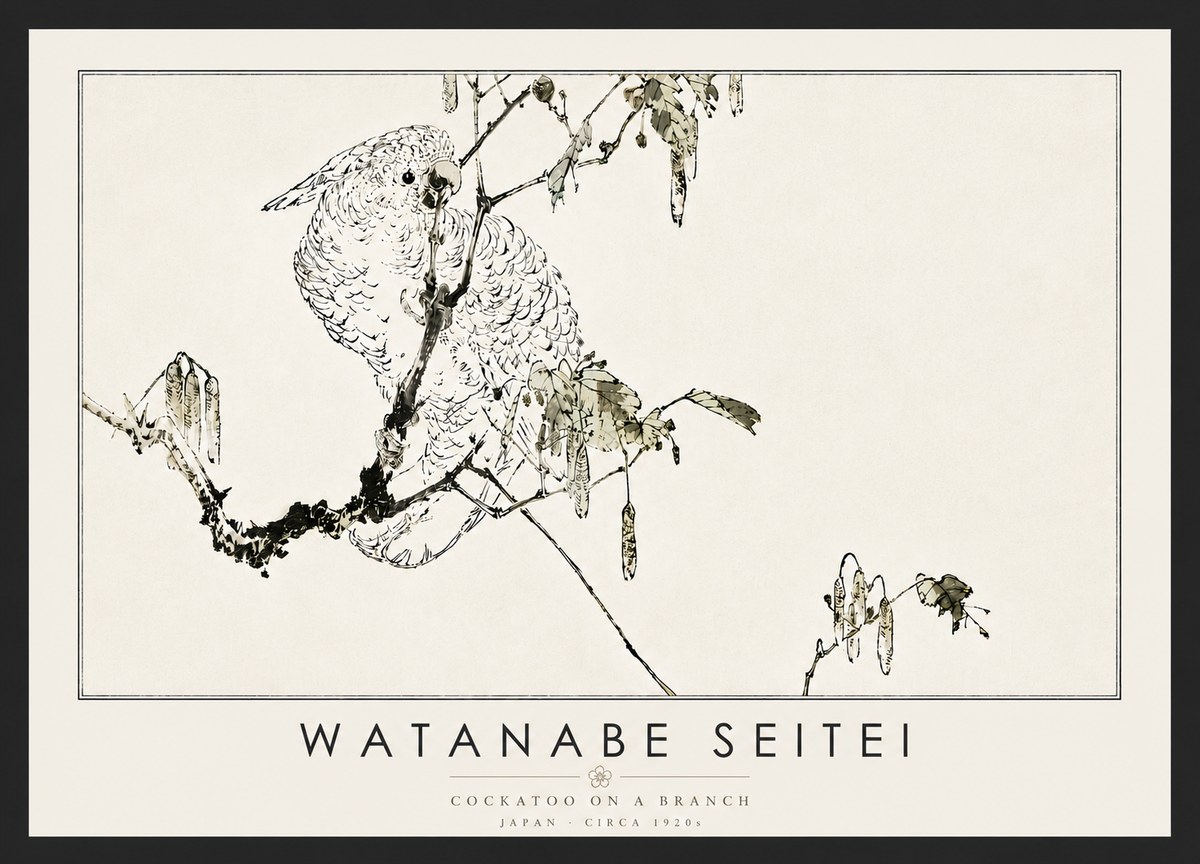 Watanabe Seitei Cockatoo on a Branch No6 - Poszter