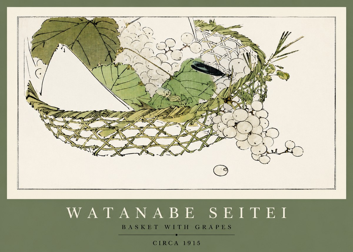 Watanabe Seitei Basket with Grapes No2 - Poszter