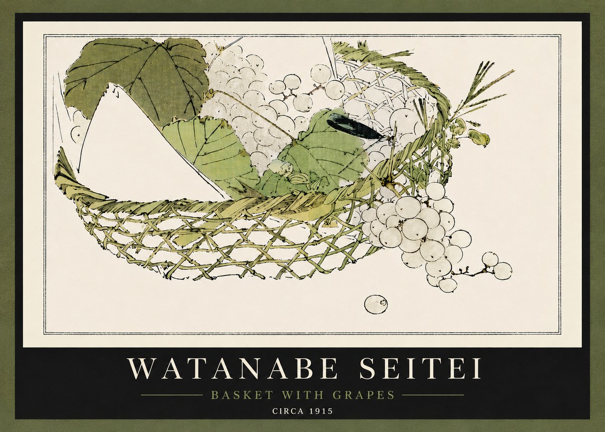 Watanabe Seitei Basket with Grapes No5 - Poszter
