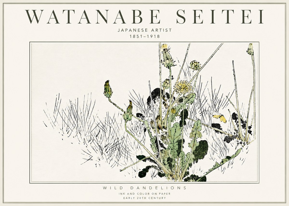 Watanabe Seitei Wild Dandelions No3 - Poszter