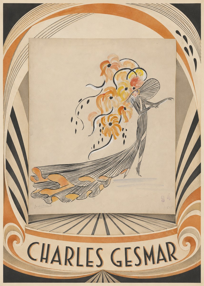 Charles Gesmar Lady with Floral Headdress No4 - Poszter