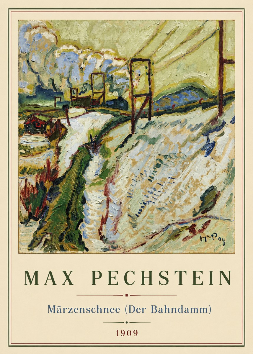 Max Pechstein Märzenschnee (Der Bahndamm) 1909 No2 - Poszter