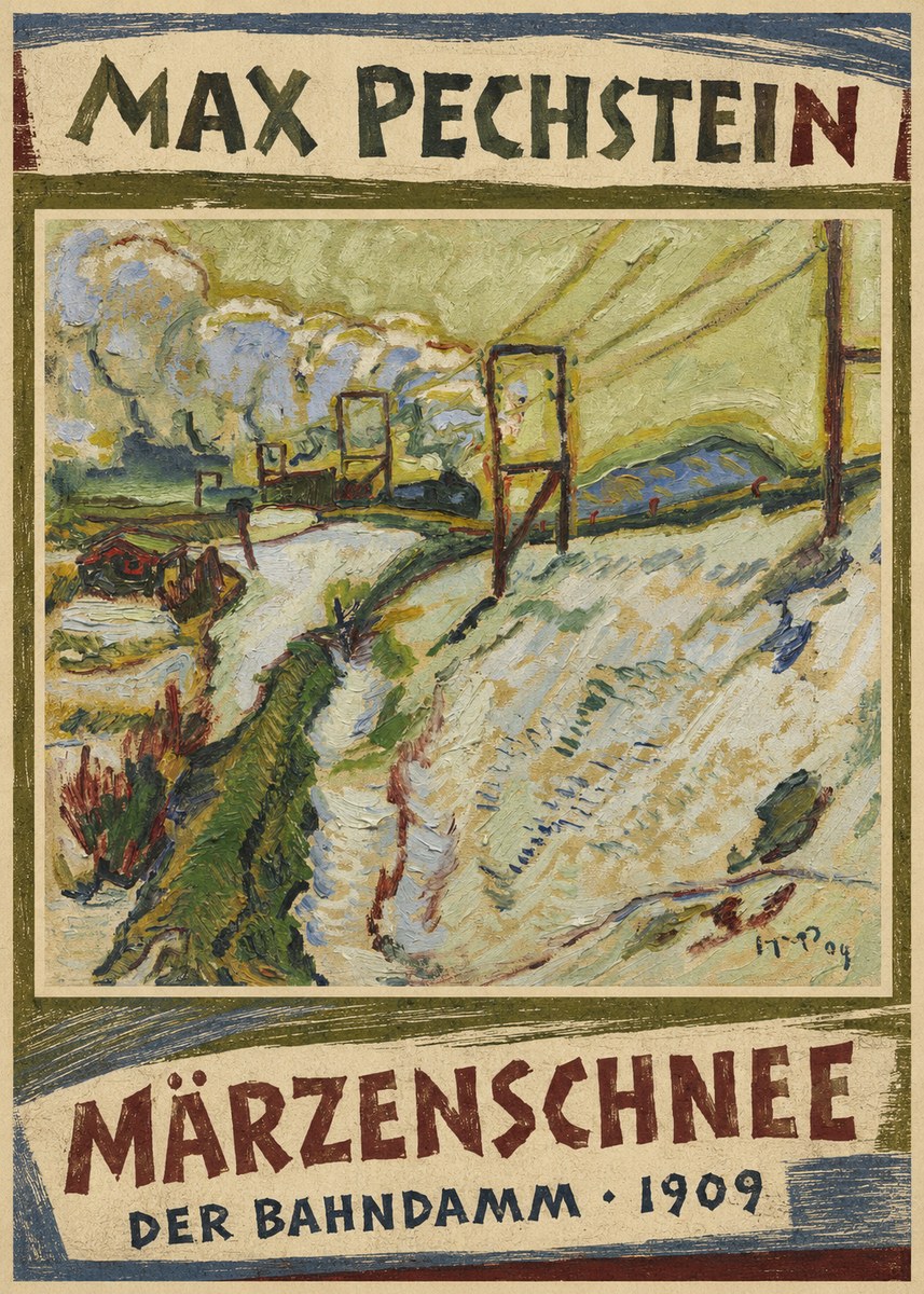Max Pechstein Märzenschnee (Der Bahndamm) 1909 No4 - Poszter