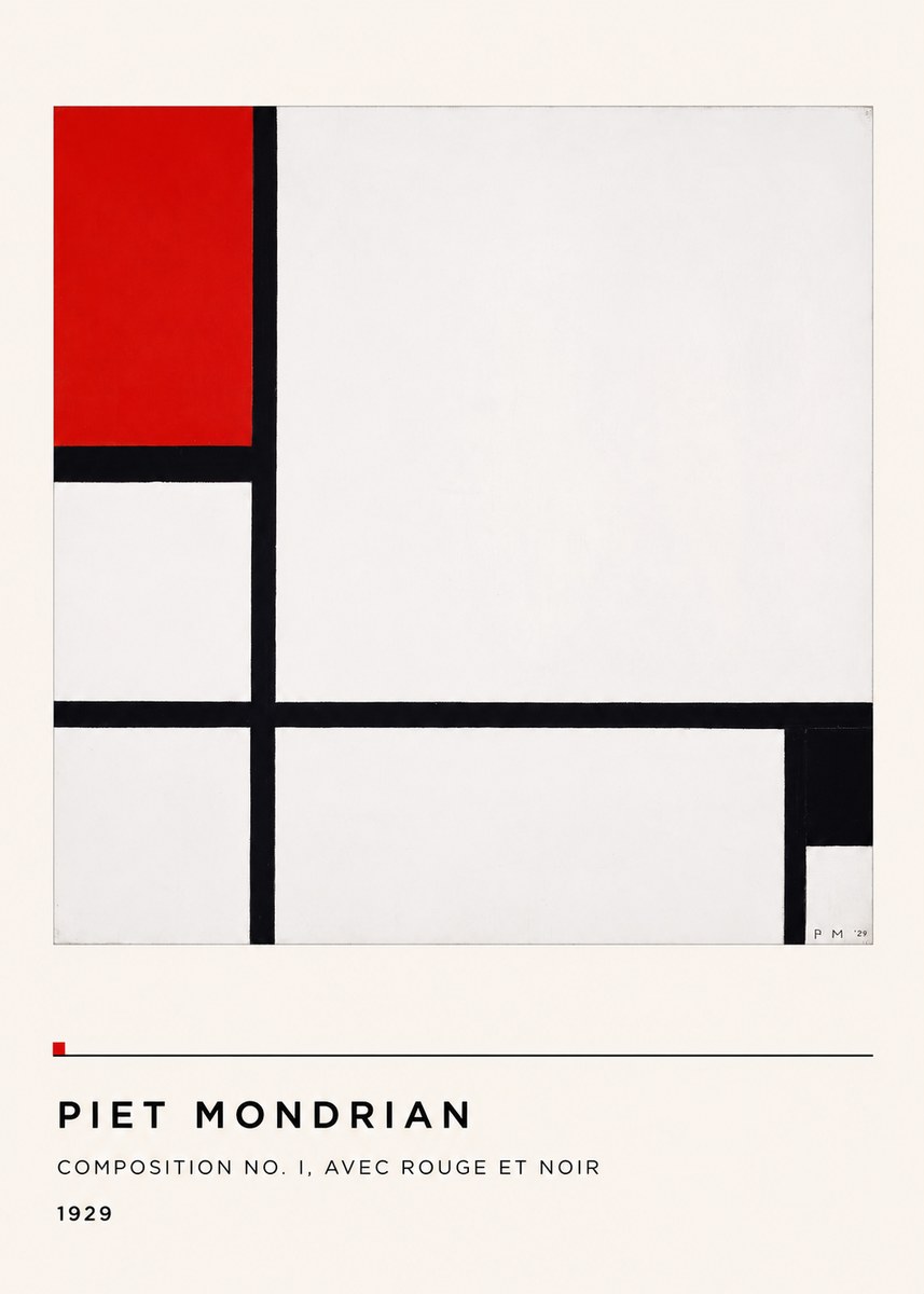 Piet Mondrian Composition No. I, Avec Rouge Et Noir No4 - Poszter
