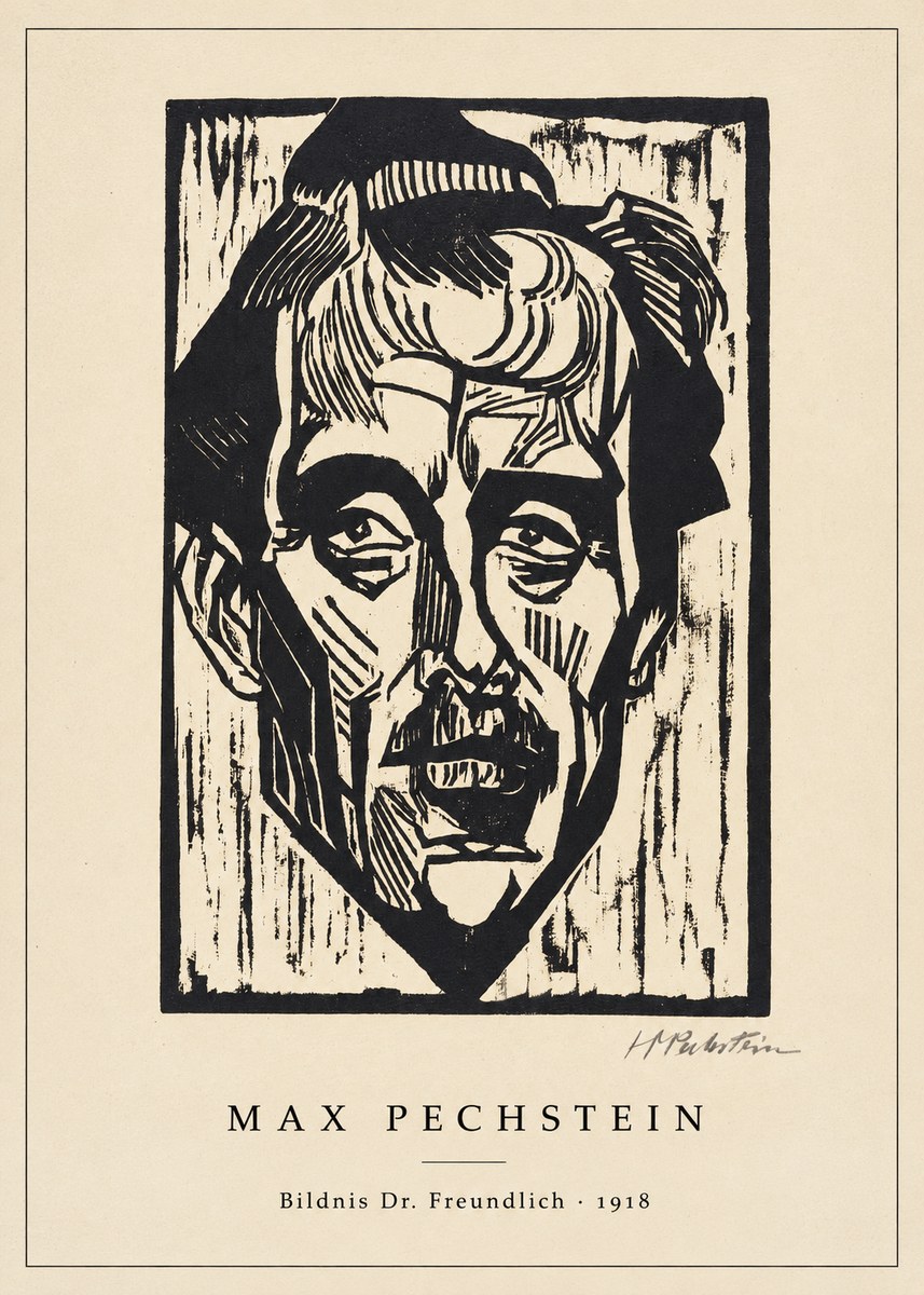 Max Pechstein Bildnis Dr. Freundlich • 1918 No3 - Poszter