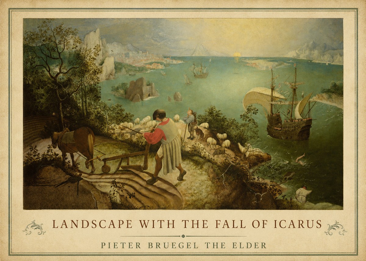 Pieter Bruegel Landscape with the Fall of Icarus II No1 - Poszter