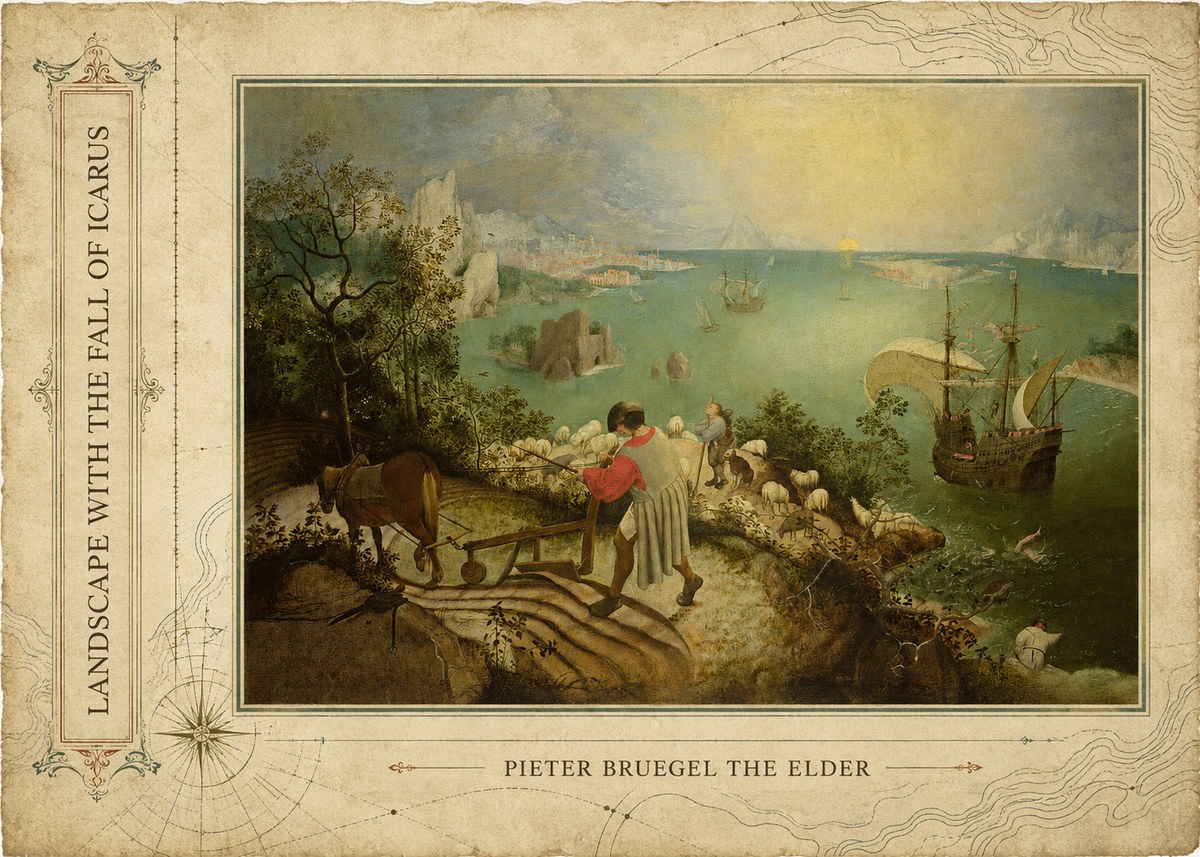 Pieter Bruegel Landscape with the Fall of Icarus II No2 - Poszter