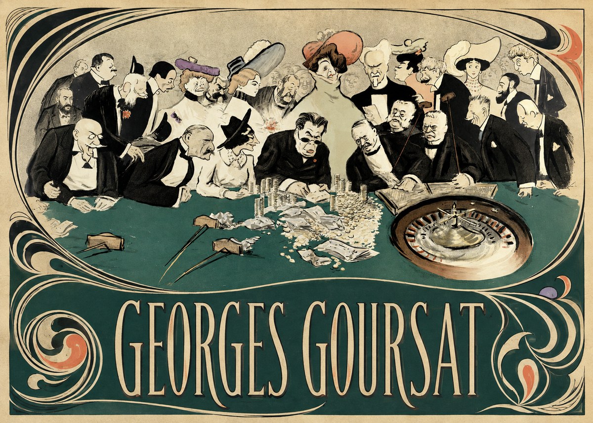 Georges Goursat At the Roulette Table No2 - Poszter