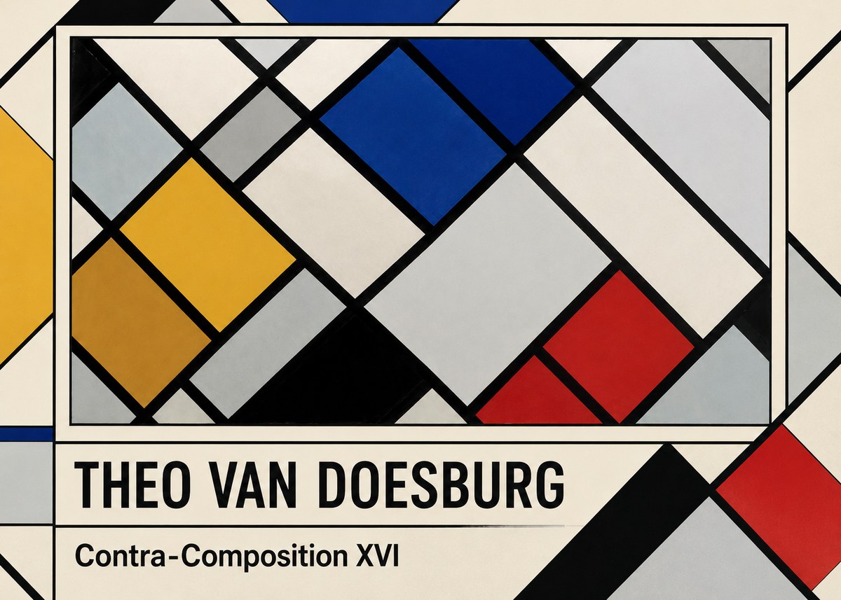 Theo van Doesburg Contra-composition Xvi No1 - Poszter