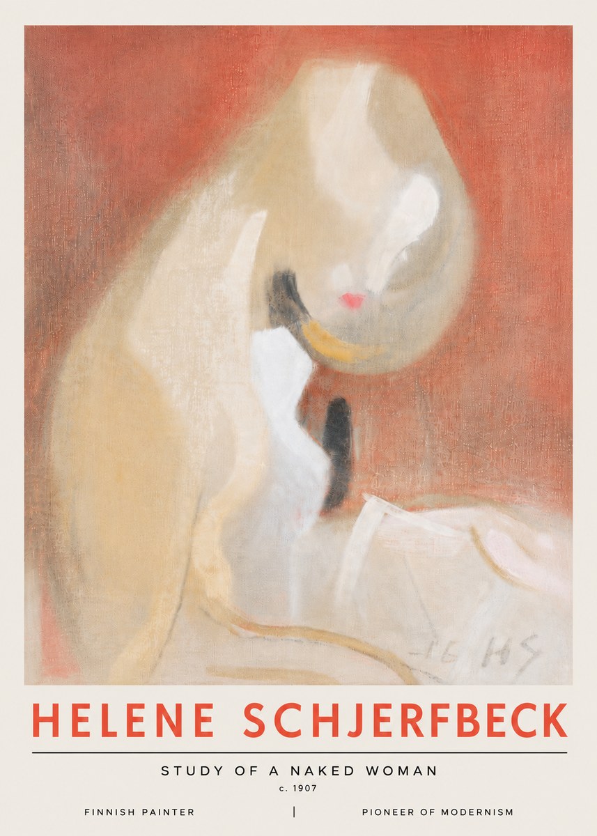 Helene Schjerfbeck Study of a Naked Woman No6 - Poszter
