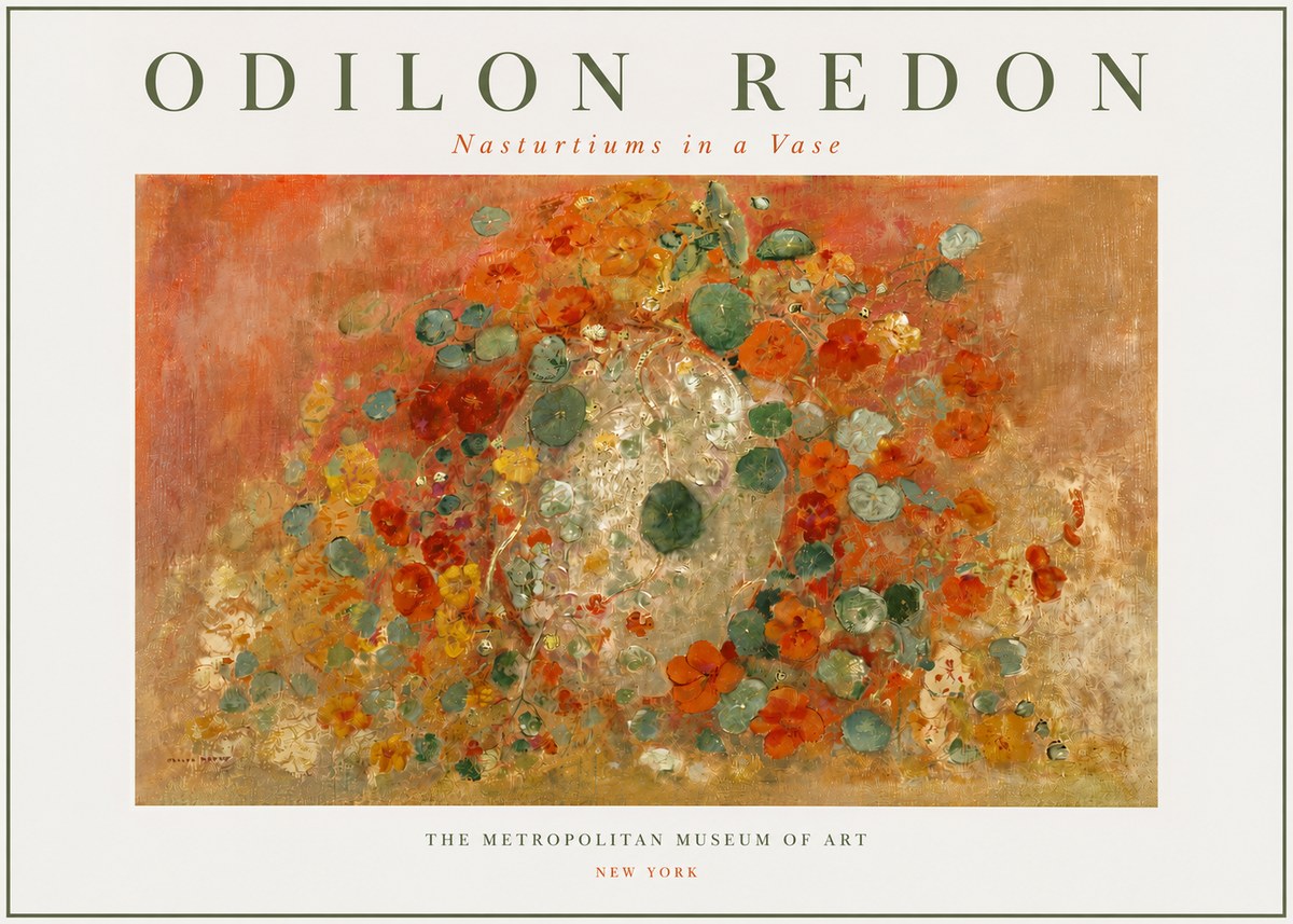 Odilon Redon Nasturtiums in a Vase No3 - Poszter