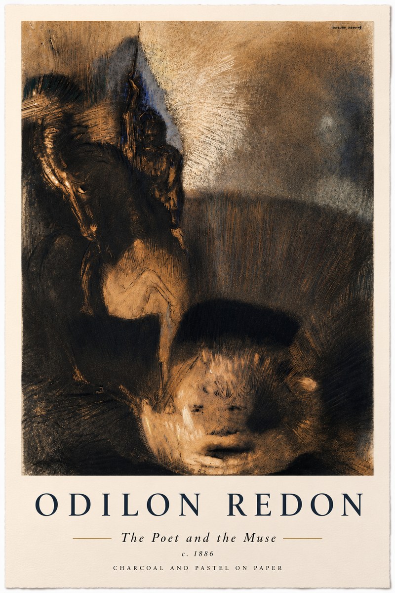 Odilon Redon The Poet and the Muse No6 - Poszter