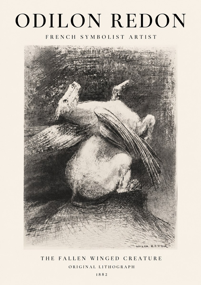 Odilon Redon The Fallen Winged Creature No1 - Poszter