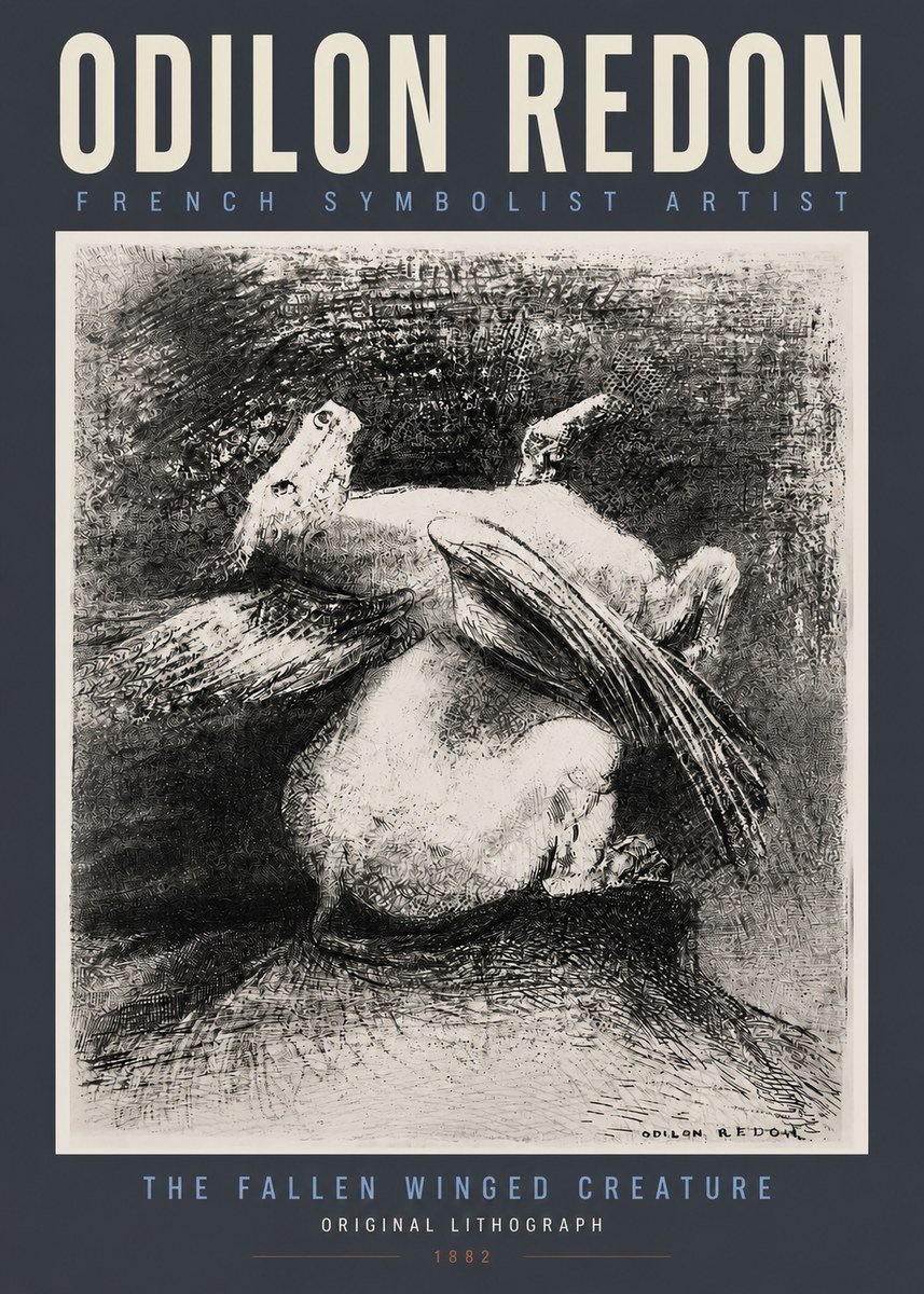 Odilon Redon The Fallen Winged Creature No2 - Poszter