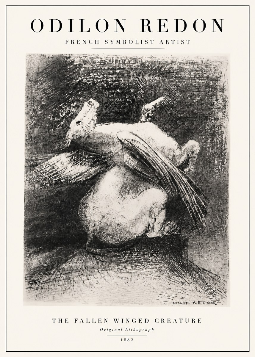 Odilon Redon The Fallen Winged Creature No3 - Poszter
