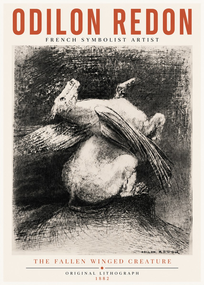 Odilon Redon The Fallen Winged Creature No5 - Poszter