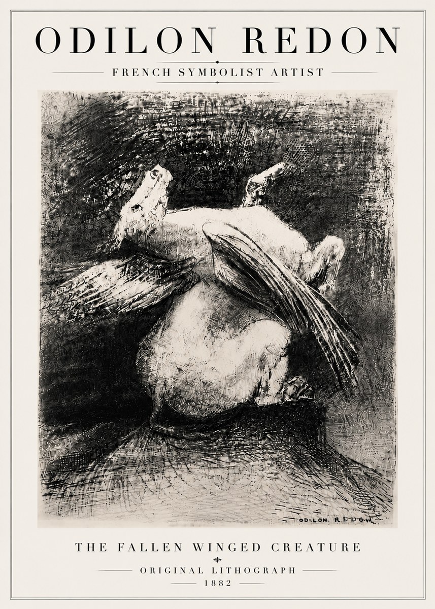 Odilon Redon The Fallen Winged Creature No6 - Poszter