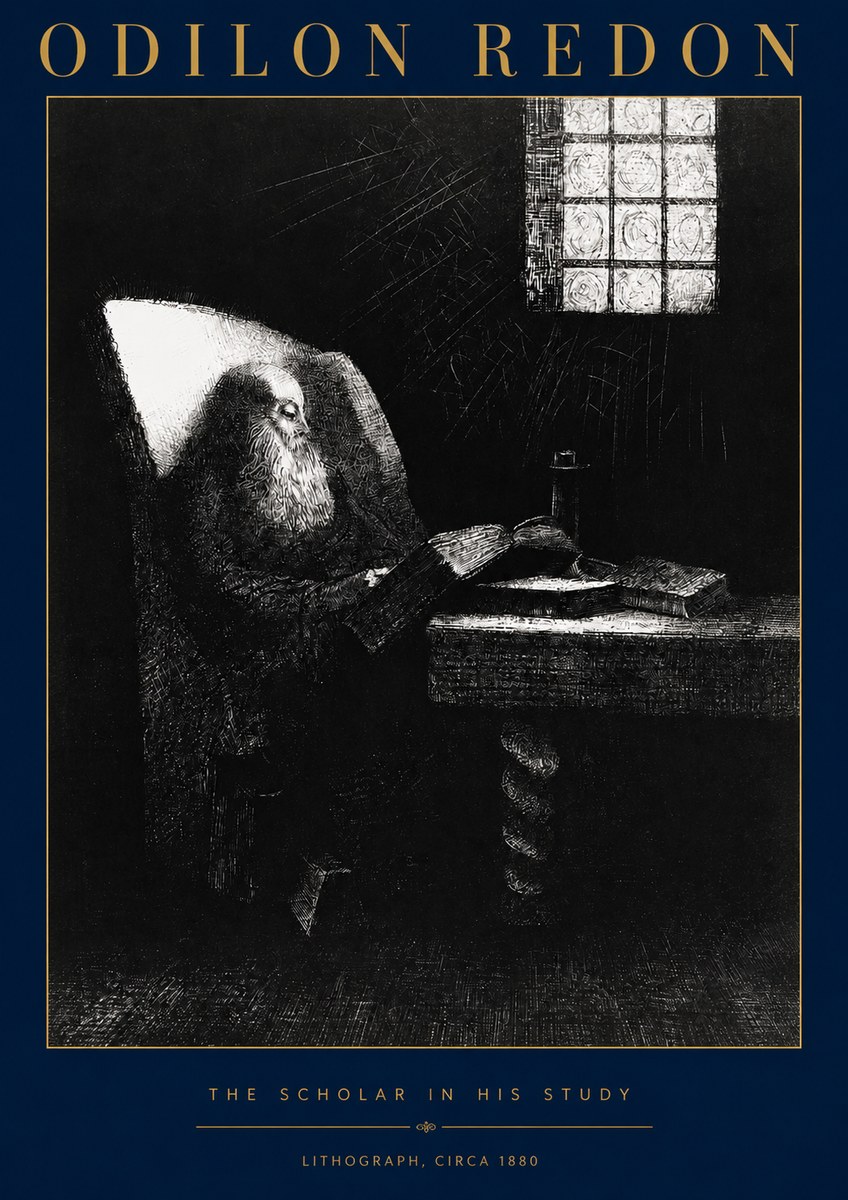 Odilon Redon The Scholar in His Study No2 - Poszter