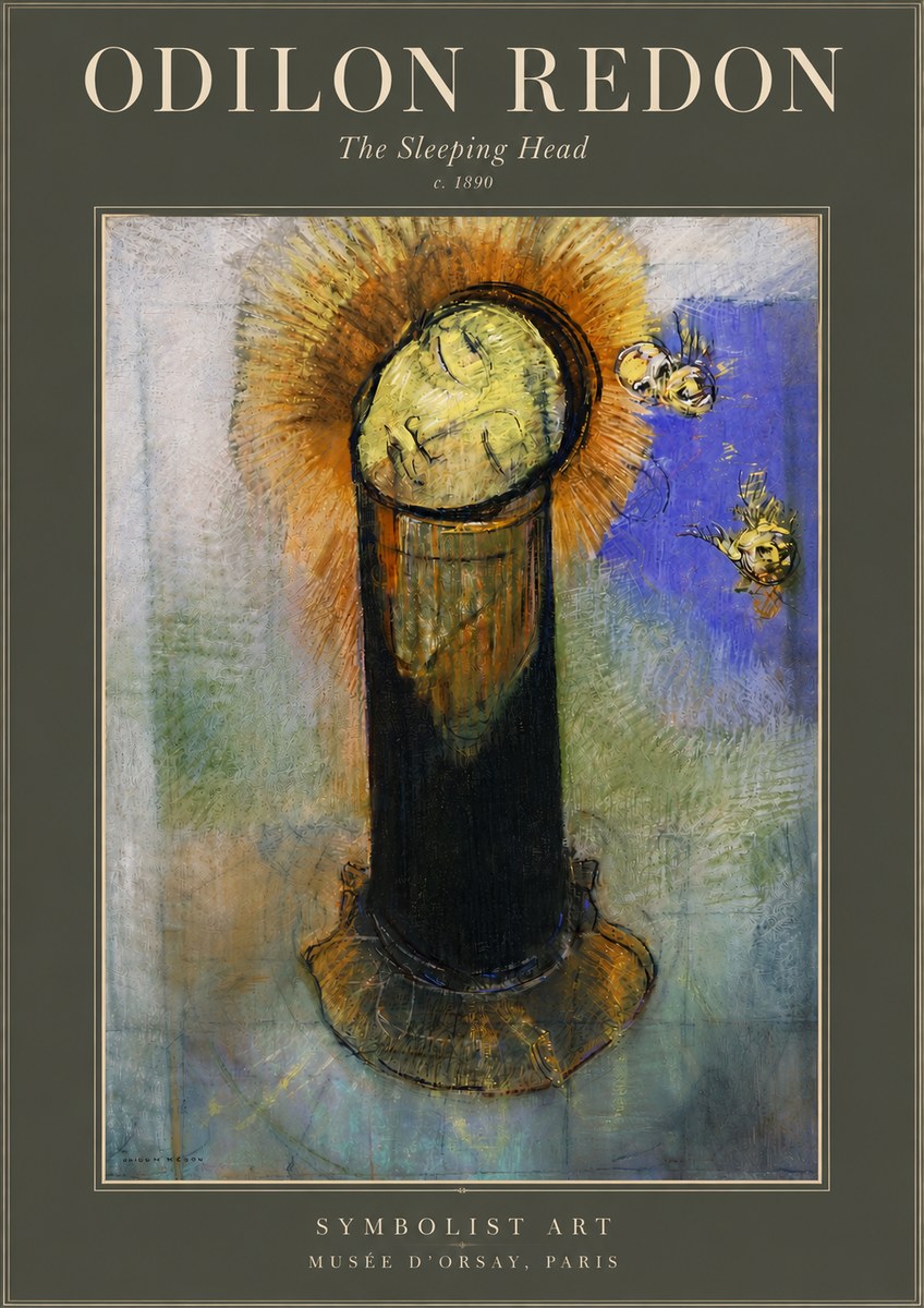 Odilon Redon The Sleeping Head No4 - Poszter
