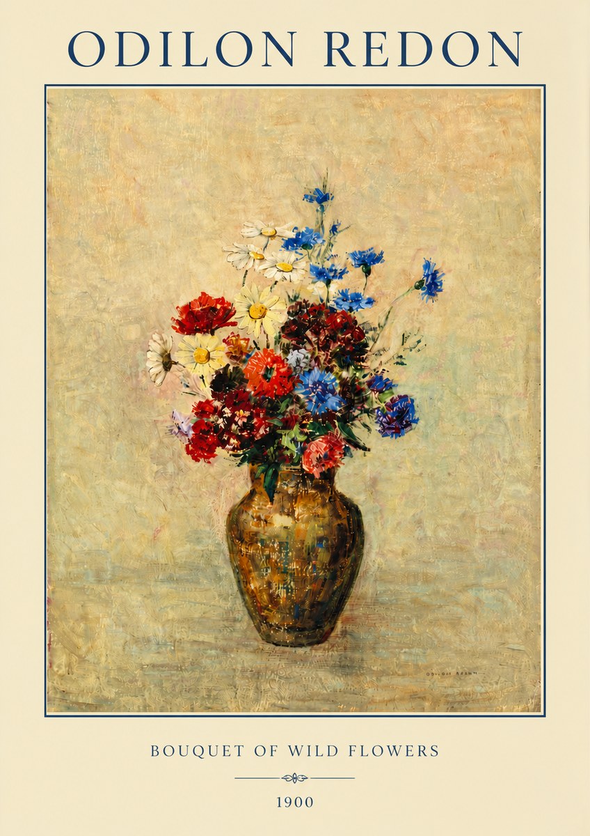 Odilon Redon Bouquet of Wild Flowers I No3 - Poszter