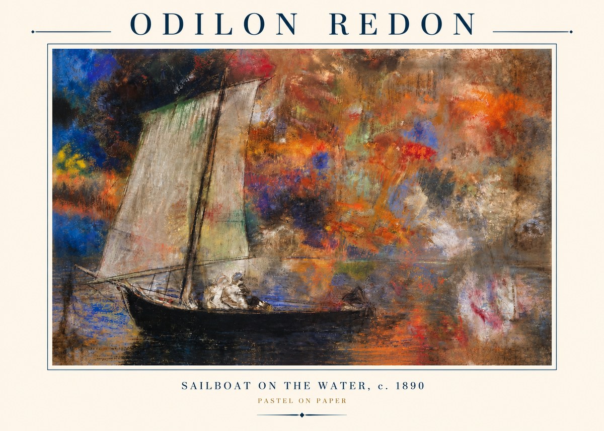 Odilon Redon Sailboat on the Water No3 - Poszter