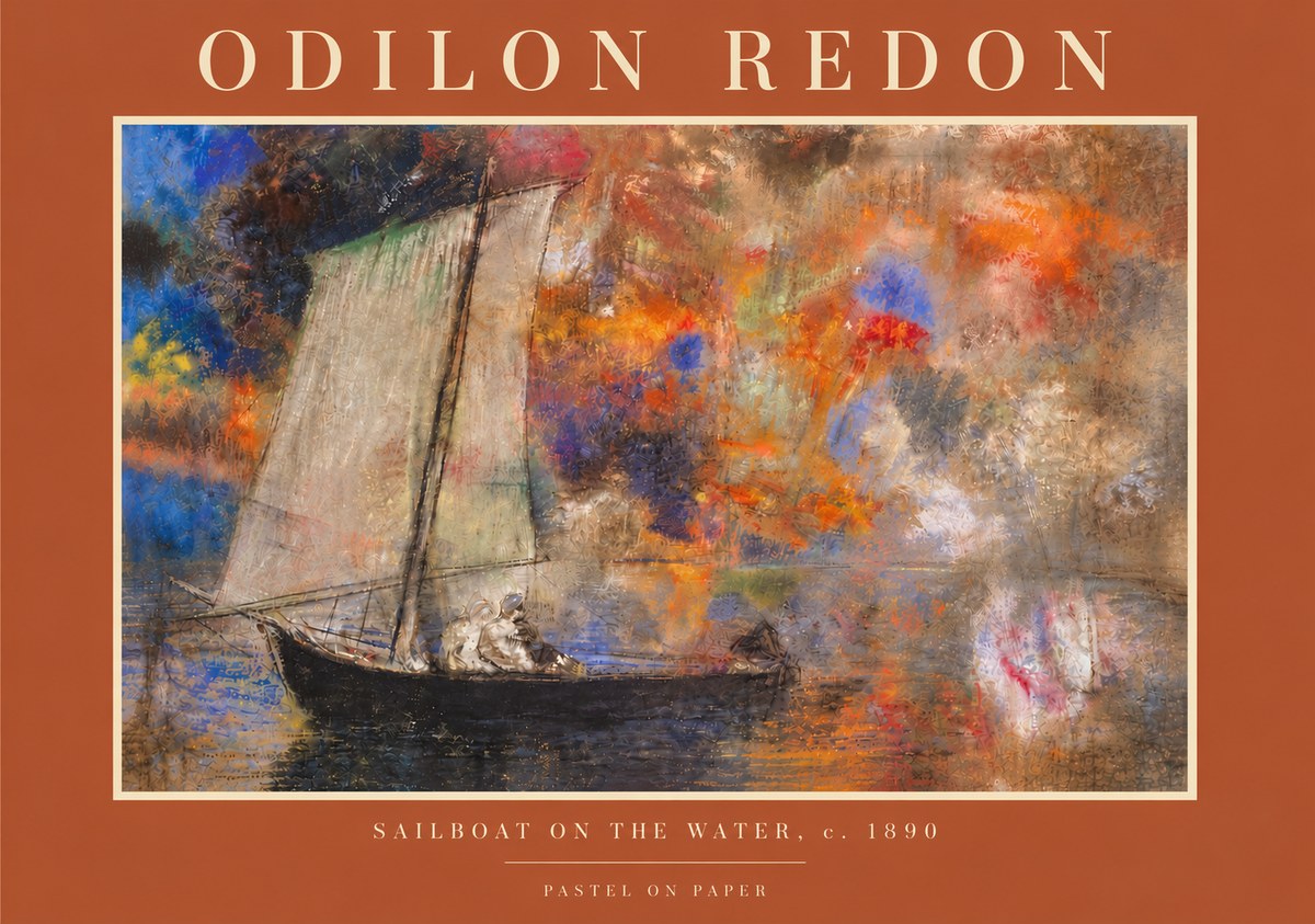 Odilon Redon Sailboat on the Water No6 - Poszter