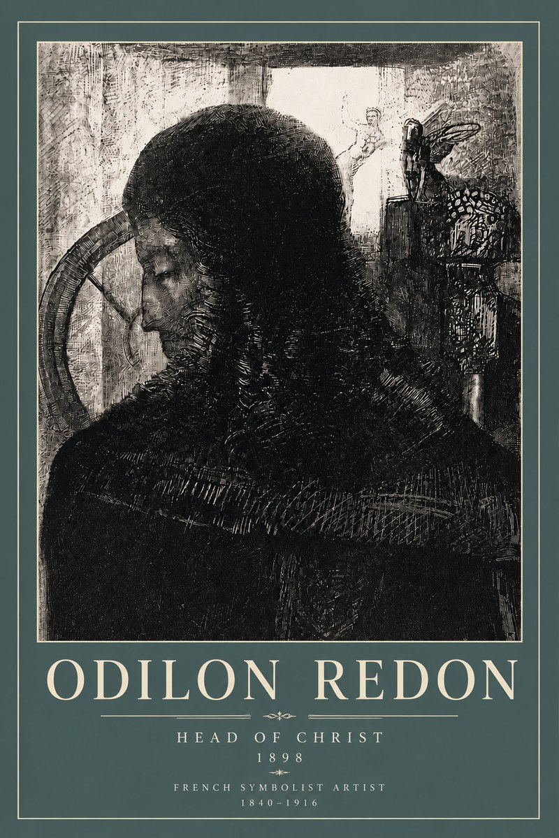 Odilon Redon Head of Christ II No5 - Poszter