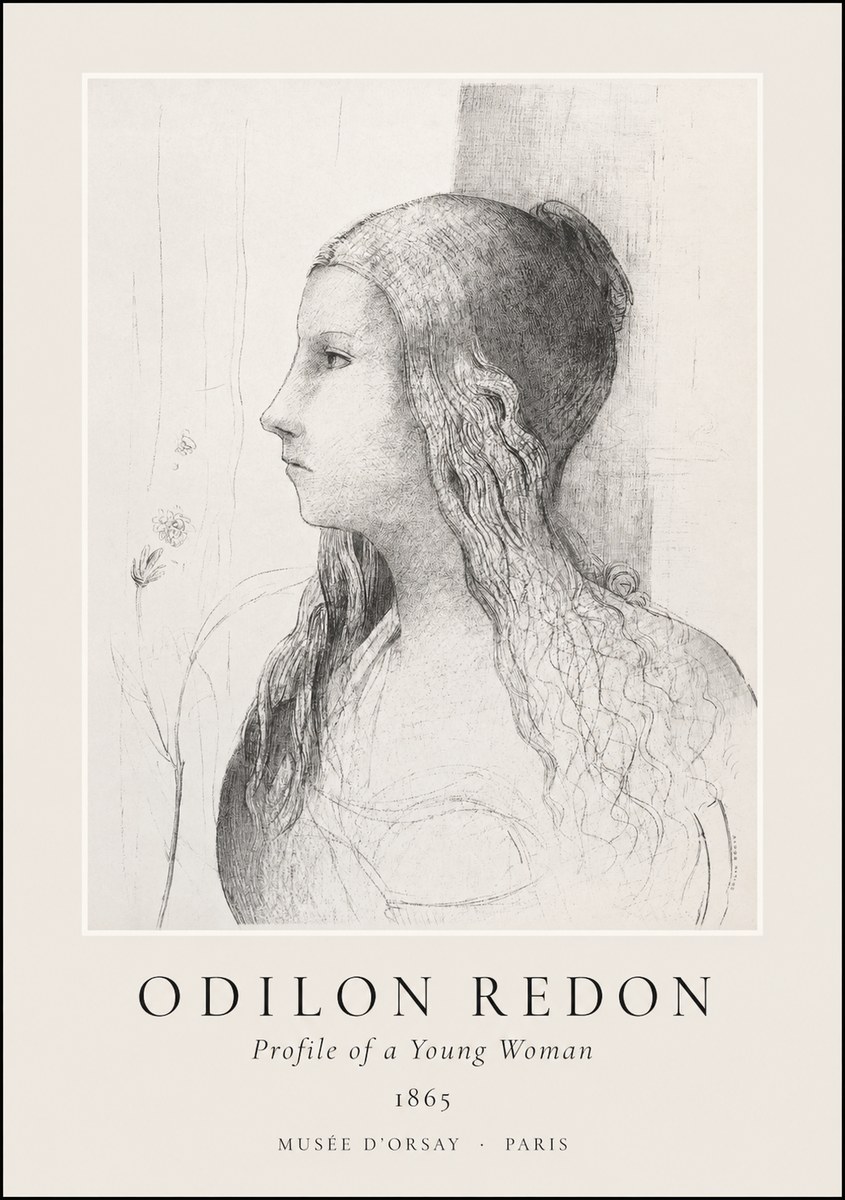 Odilon Redon Profile of a Young Woman No1 - Poszter