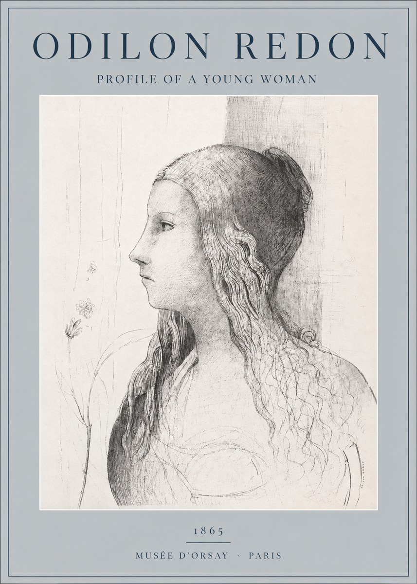 Odilon Redon Profile of a Young Woman No2 - Poszter