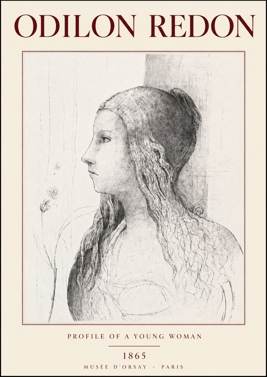 Odilon Redon Profile of a Young Woman No3 - Poszter