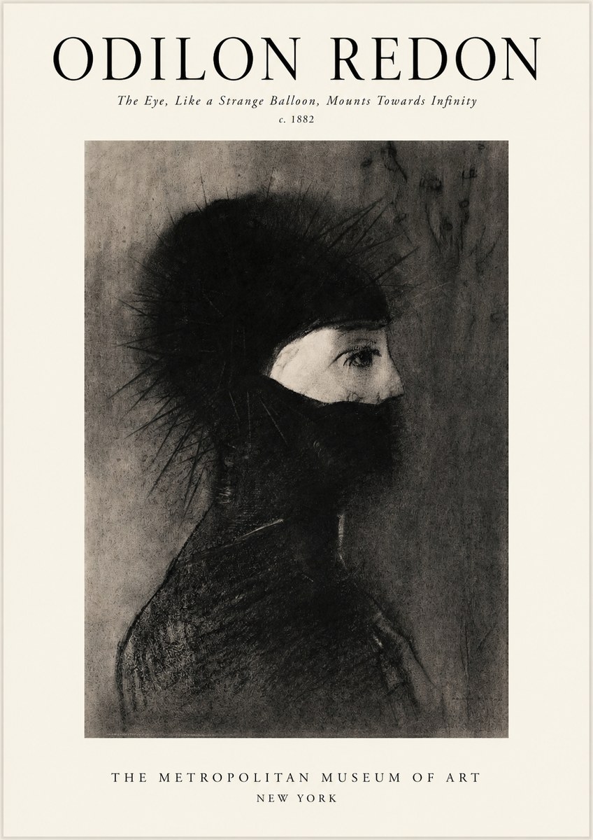 Odilon Redon The Eye, Like a Strange Balloon, Mounts Towards Infinity No1 - Poszter