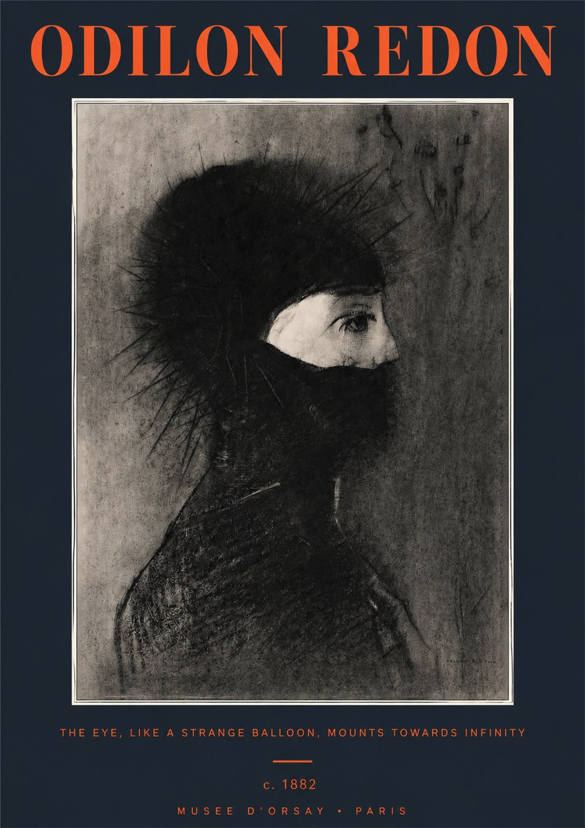 Odilon Redon The Eye, Like a Strange Balloon, Mounts Towards Infinity No2 - Poszter