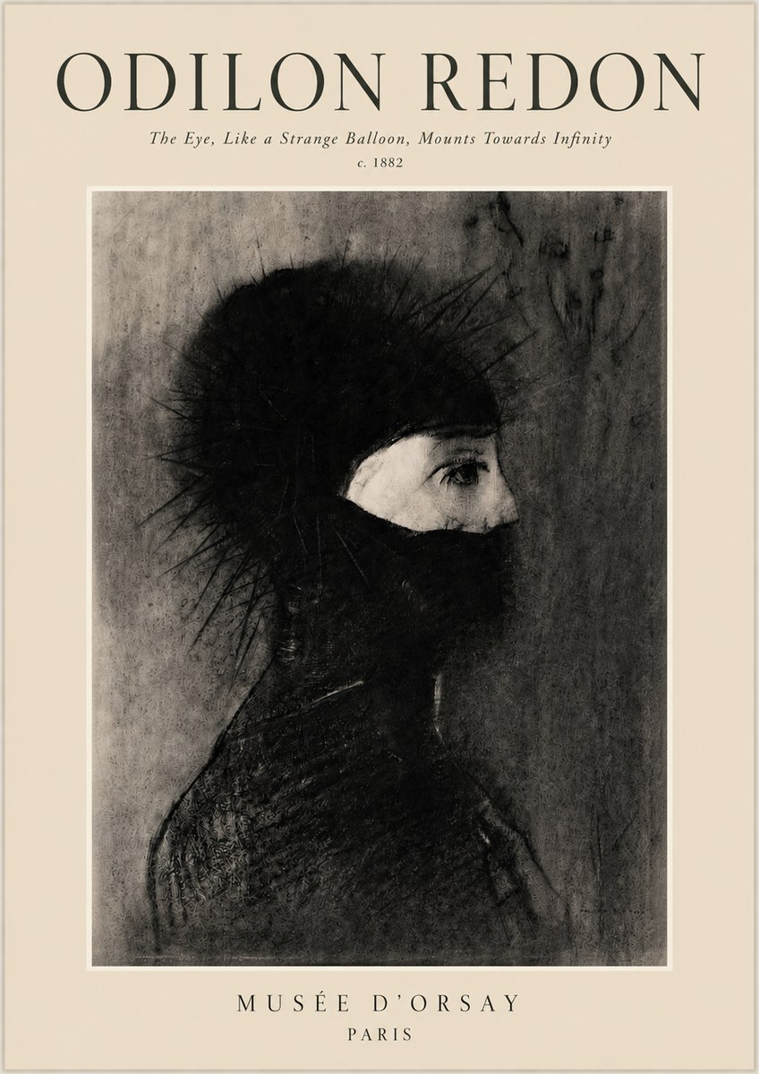 Odilon Redon The Eye, Like a Strange Balloon, Mounts Towards Infinity No3 - Poszter