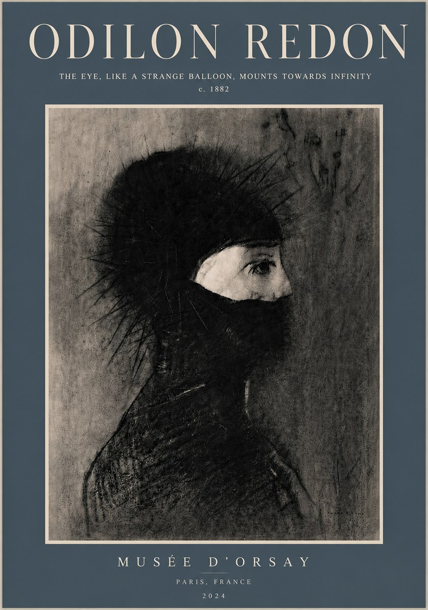 Odilon Redon The Eye, Like a Strange Balloon, Mounts Towards Infinity No6 - Poszter