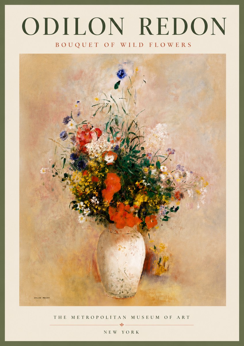 Odilon Redon Bouquet of Wild Flowers II No5 - Poszter