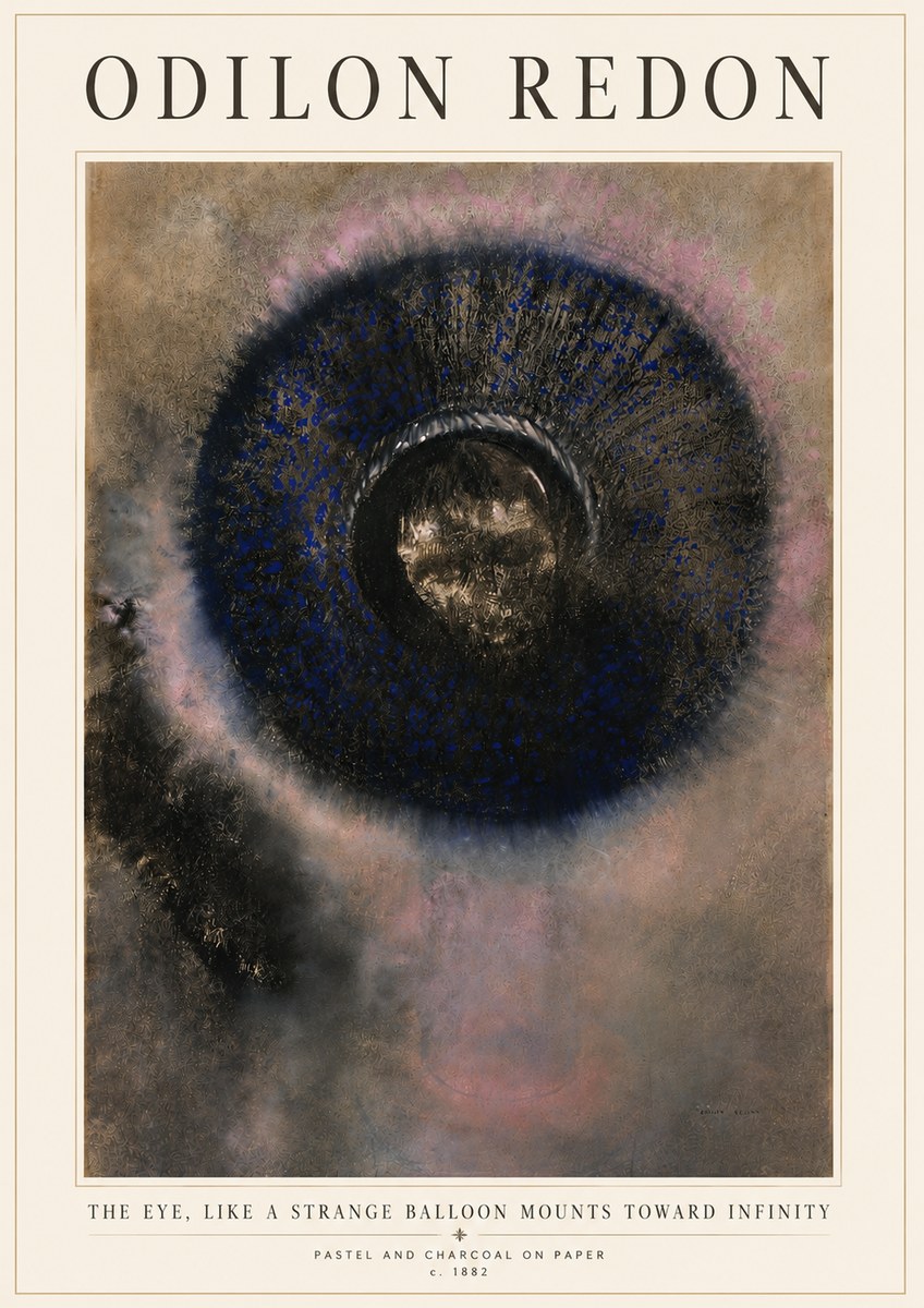 Odilon Redon The Eye, Like a Strange Balloon Mounts Toward Infinity No5 - Poszter